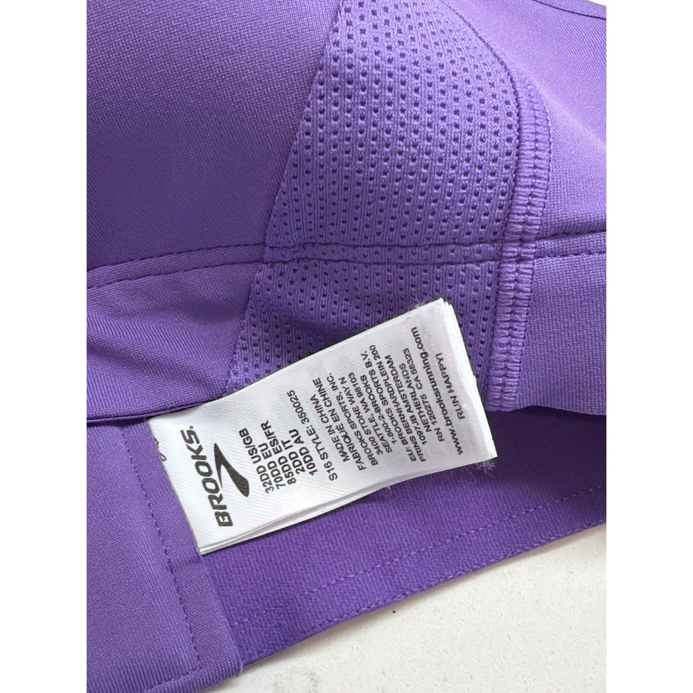 Brooks Purple High Impact Sports Bra Adjustable Straps 32DD 350025